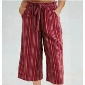 Striped Red Culotte Pants